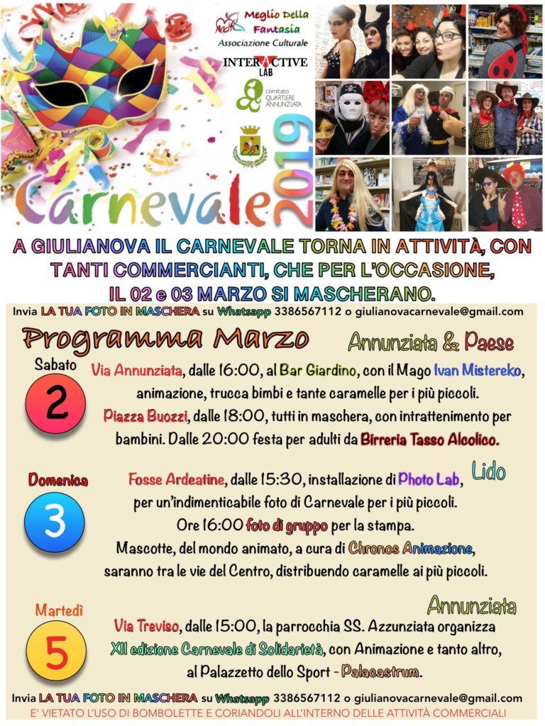 Locandina Carnevale 2019 Giulianova