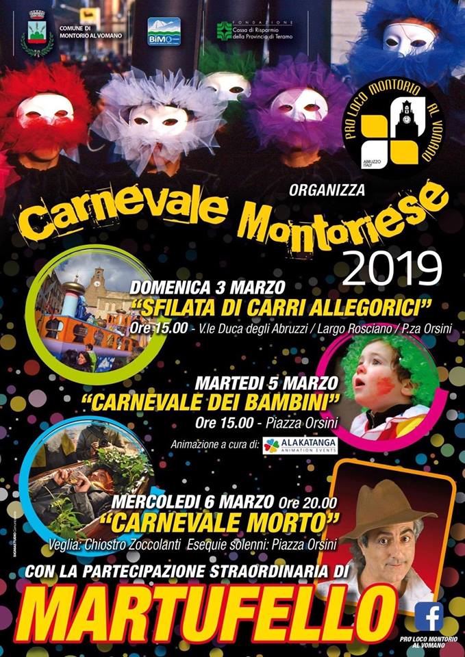 Locandina CARNEVALE Montorio 2019