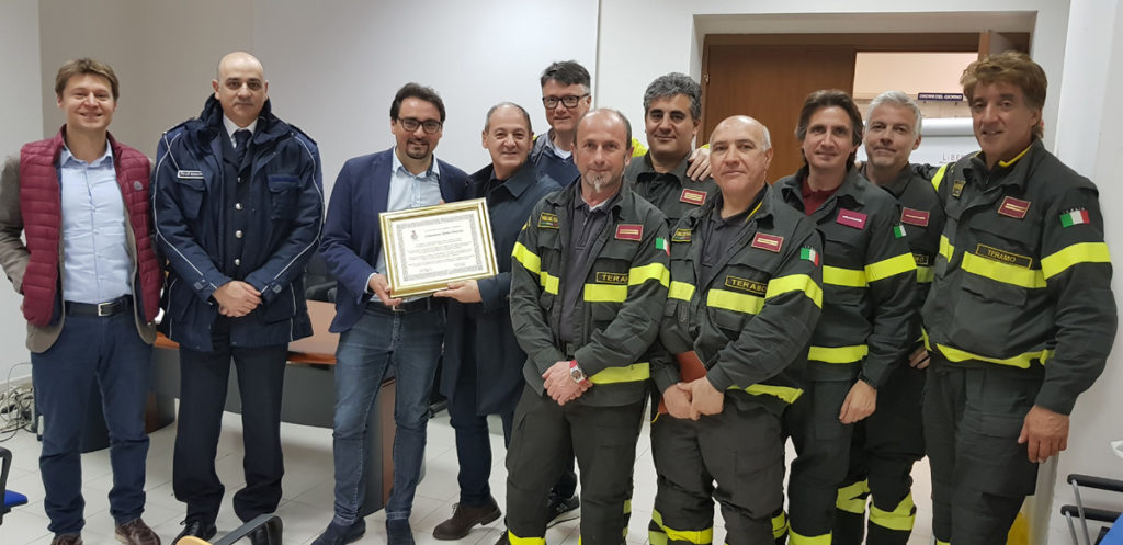 Sindaco Teramo Romeo Panzone Vigili del Fuoco