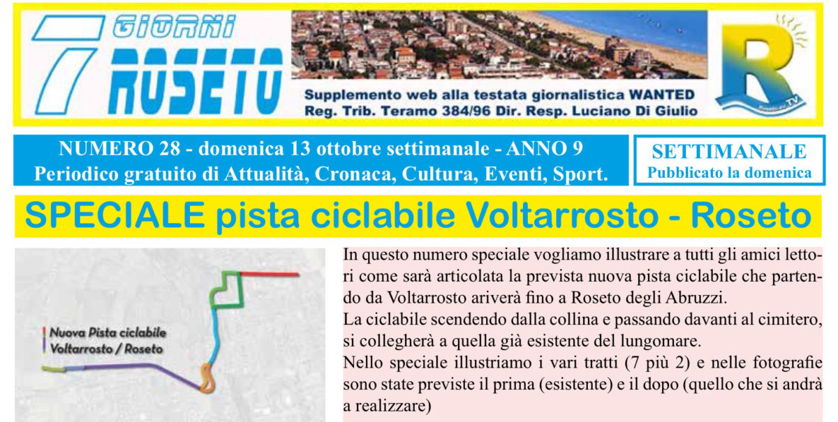 7 giorni roseto pista ciclabile