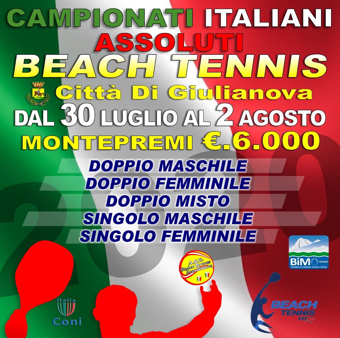 locandina campionati nazionali assoluti beach tennis giulianova