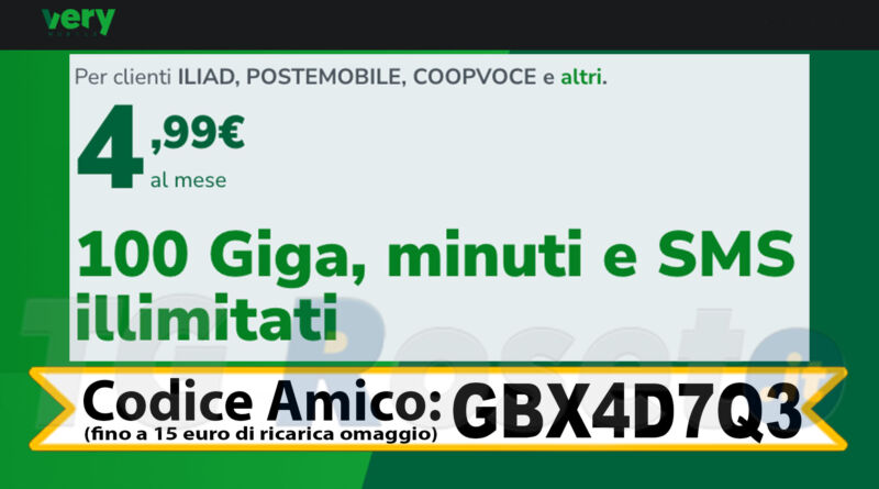 Very Mobile Codice Amico GBX4D7Q3