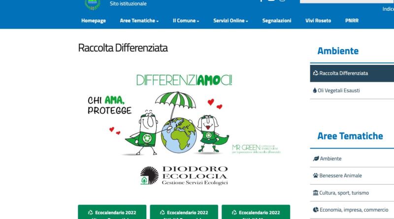 Calendario Raccolta Differenziata Comune Roseto sito